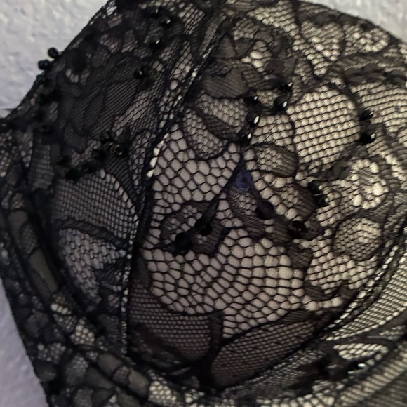 H&M Beaded Black Lace Bustier Bra Corset Top 6 - Picture 10 of 13